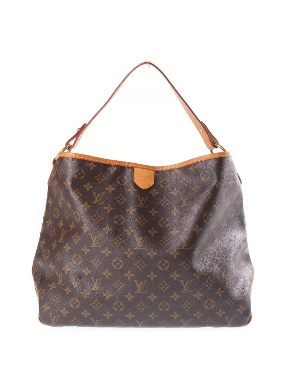 Louis Vuitton Monogram Delightful PM Tote Bag Brown Leather Gold